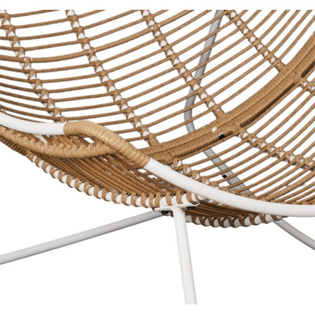 Fauteuil à Bascule Blanc Capitonné avec Bouclettes - MERIO