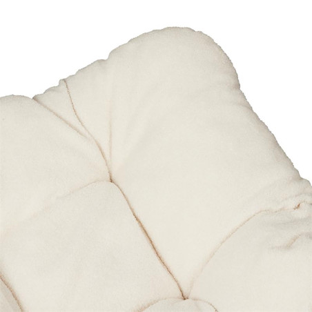 Fauteuil à Bascule Blanc Capitonné avec Bouclettes - MERIO
