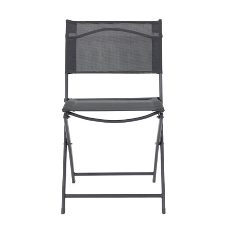 Lot de 4 Chaises de Jardin Pliantes Grises - SANEA