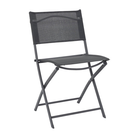 Lot de 4 Chaises de Jardin Pliantes Grises - SANEA