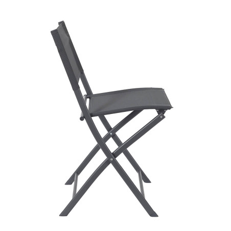Lot de 4 Chaises de Jardin Pliantes Grises - SANEA