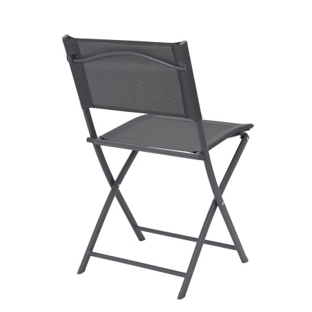 Lot de 4 Chaises de Jardin Pliantes Grises - SANEA