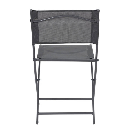 Lot de 4 Chaises de Jardin Pliantes Grises - SANEA