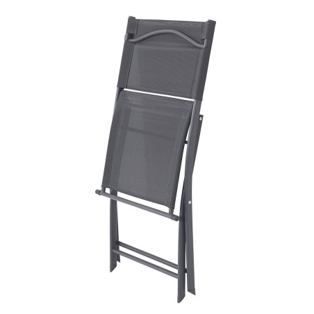 Lot de 4 Chaises de Jardin Pliantes Grises - SANEA