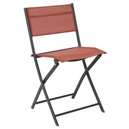 Lot de 4 chaises de jardin pliantes terracotta - SANEA