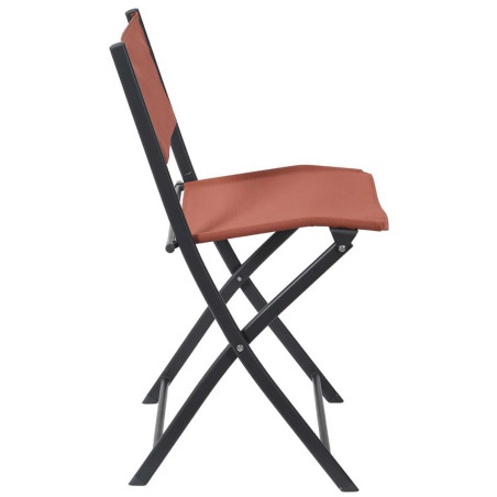 Lot de 4 chaises de jardin pliantes terracotta - SANEA