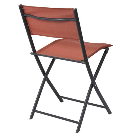 Lot de 4 chaises de jardin pliantes terracotta - SANEA