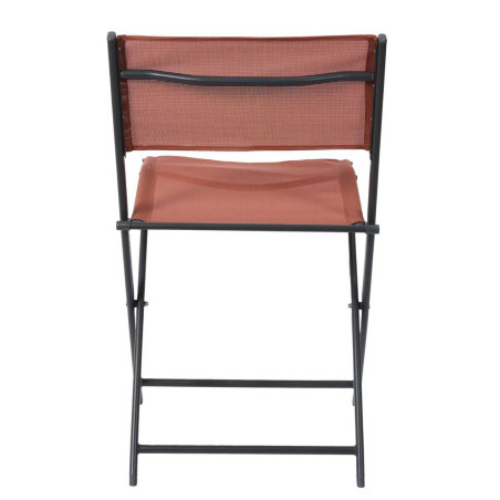 Lot de 4 chaises de jardin pliantes terracotta - SANEA