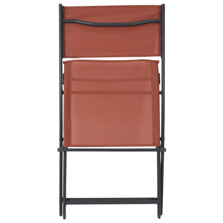 Lot de 4 chaises de jardin pliantes terracotta - SANEA