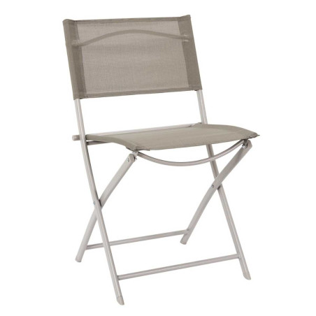 Lot de 4 Chaises de Jardin Pliantes Beige - SANEA