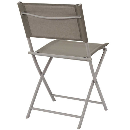 Lot de 4 Chaises de Jardin Pliantes Beige - SANEA