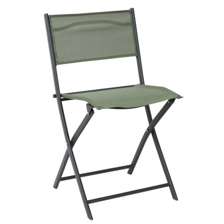 Lot de 4 chaises de jardin pliantes kaki - SANEA