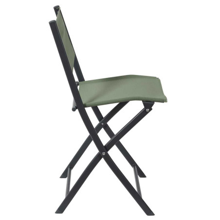 Lot de 4 chaises de jardin pliantes kaki - SANEA