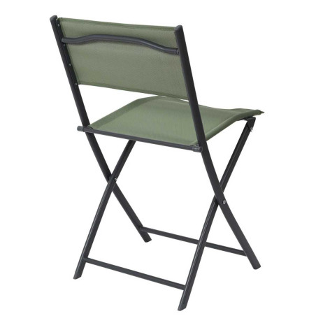 Lot de 4 chaises de jardin pliantes kaki - SANEA