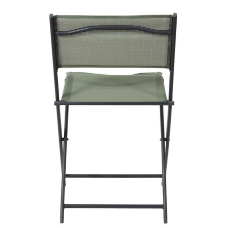 Lot de 4 chaises de jardin pliantes kaki - SANEA