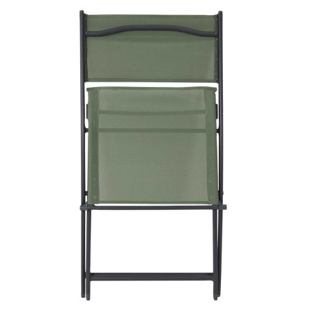 Lot de 4 chaises de jardin pliantes kaki - SANEA