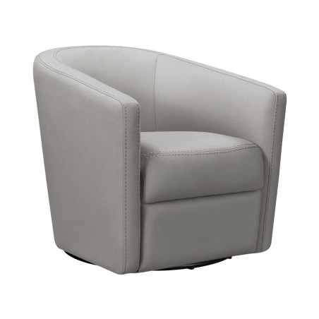 Fauteuil cabriolet pivotant 360° tissu micro grain gris perle - GINKOR