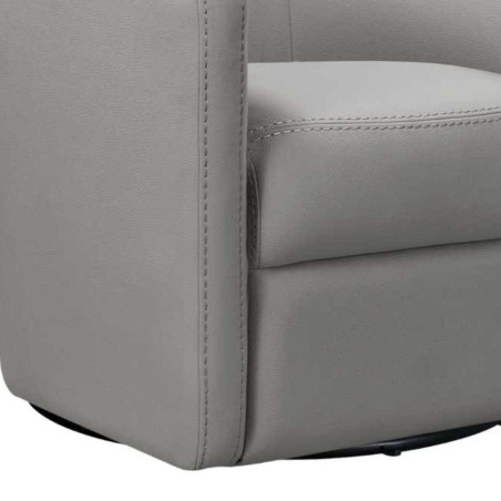 Fauteuil cabriolet pivotant 360° tissu micro grain gris perle - GINKOR