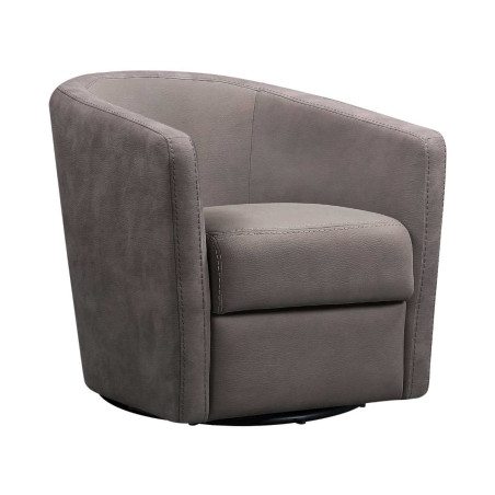 Fauteuil cabriolet pivotant 360° tissu micro peau brun taupe - GINKOR