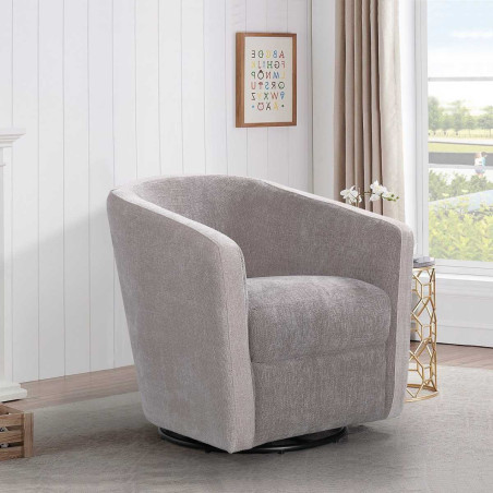 Fauteuil cabriolet pivotant 360° en tissu maillé gris - GINKOR