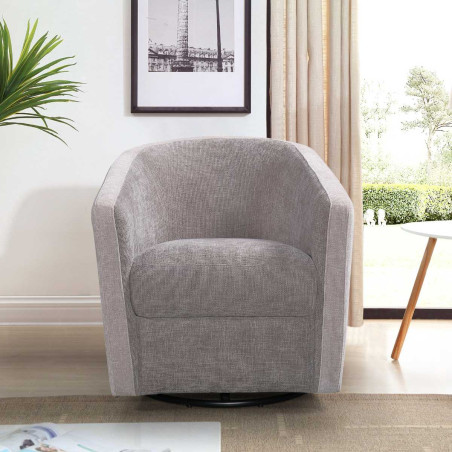Fauteuil cabriolet pivotant 360° en tissu maillé gris - GINKOR