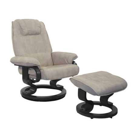 Fauteuil dossier inclinable pivotant mastic avec repose-pieds - ORWELLOR