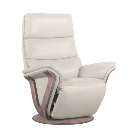 Fauteuil relax électrique pivotant bi-moteur cuir/pvc mastic - HOLY