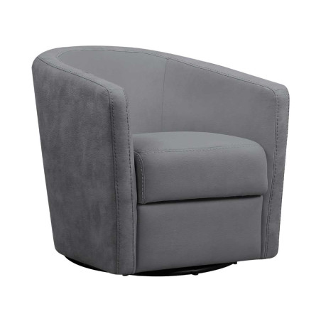 Fauteuil cabriolet pivotant 360° en tissu micro peau gris foncé - GINKOR