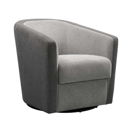 Fauteuil cabriolet pivotant 360° tissu gris clair et gris foncé - GINKOR
