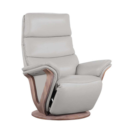 Fauteuil relax électrique pivotant bi-moteur cuir/pvc gris foncé - HOLY