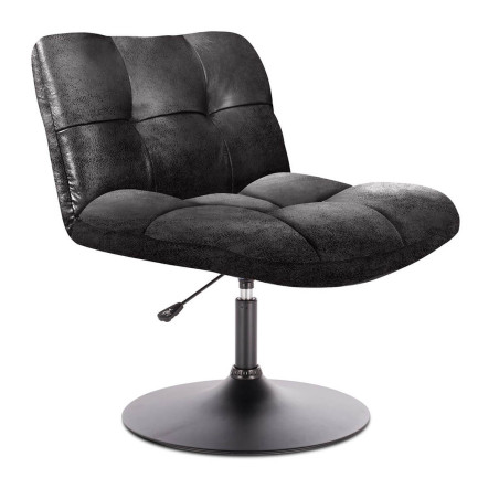Fauteuil Pivotant Simili Cuir Noir - BULIA