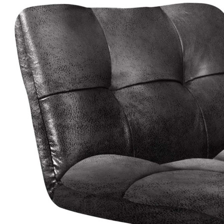 Fauteuil Pivotant Simili Cuir Noir - BULIA
