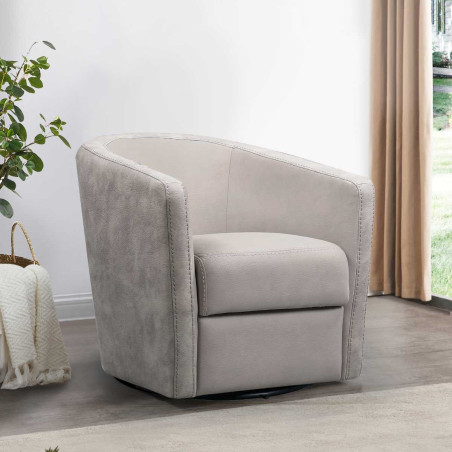 Fauteuil cabriolet pivotant 360° tissu micro peau mastic - GINKOR