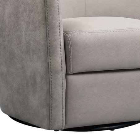 Fauteuil cabriolet pivotant 360° tissu micro peau mastic - GINKOR