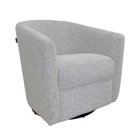 Fauteuil cabriolet pivotant 360° tissu gris galet - GINKOR