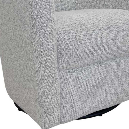 Fauteuil cabriolet pivotant 360° tissu gris galet - GINKOR