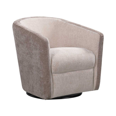Fauteuil cabriolet pivotant 360° tissu maillé beige - GINKOR