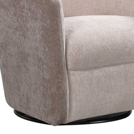 Fauteuil cabriolet pivotant 360° tissu maillé beige - GINKOR