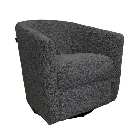Fauteuil cabriolet pivotant 360° tissu gris carbone - GINKOR