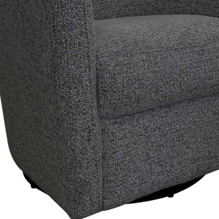 Fauteuil cabriolet pivotant 360° tissu gris carbone - GINKOR