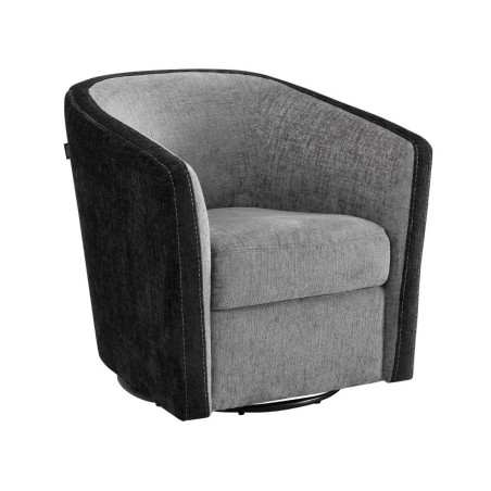 Fauteuil cabriolet pivotant 360° bicolore gris foncé et gris carbone - GINKOR
