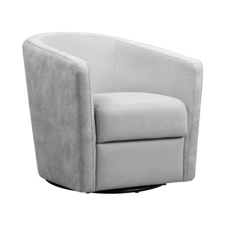 Fauteuil cabriolet pivotant 360° tissu micro peau gris clair - GINKOR
