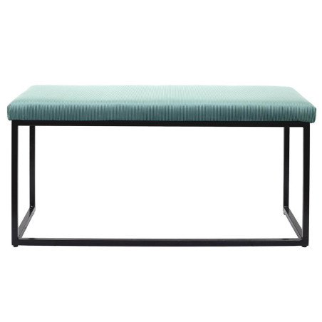 Banc velours côtelé bleu canard - ALESIA