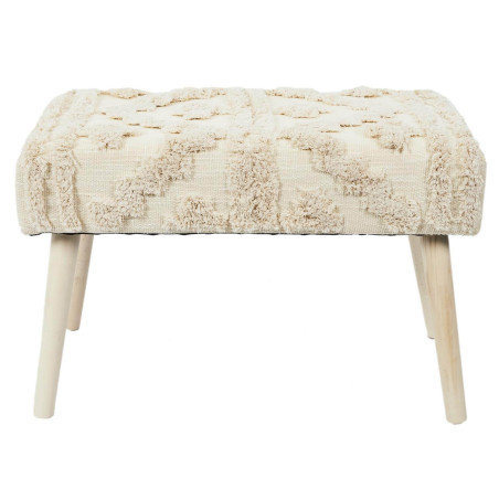 Banc scandinave beige motifs imitation fourrure - SKULO