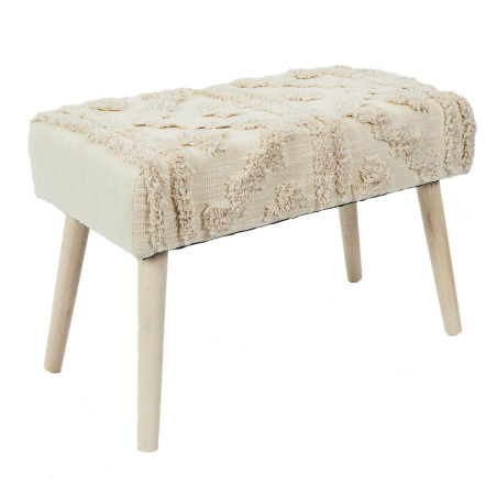 Banc scandinave beige motifs imitation fourrure - SKULO