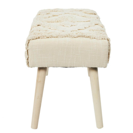 Banc scandinave beige motifs imitation fourrure - SKULO