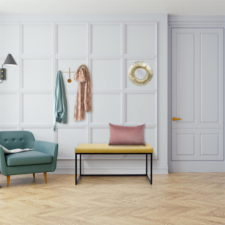 Banc velours côtelé jaune moutarde - ALESIA
