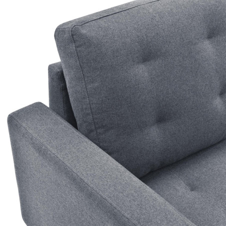 Canapé d'angle réversible gris foncé capitonné - KULIO