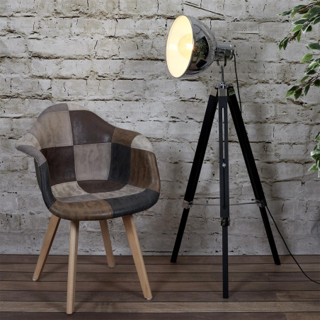Lot de 2 Fauteuils Scandinaves Aspect Vieux Cuir - MERON