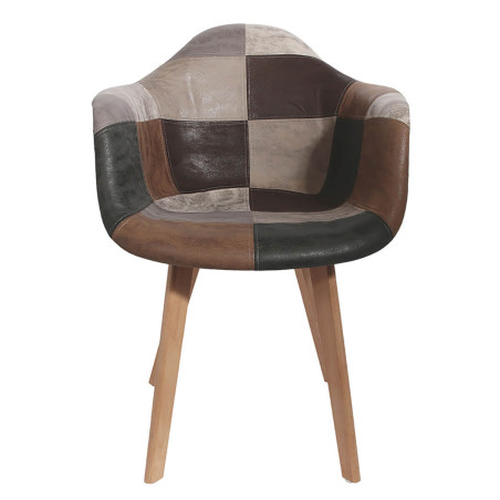 Lot de 2 Fauteuils Scandinaves Aspect Vieux Cuir - MERON